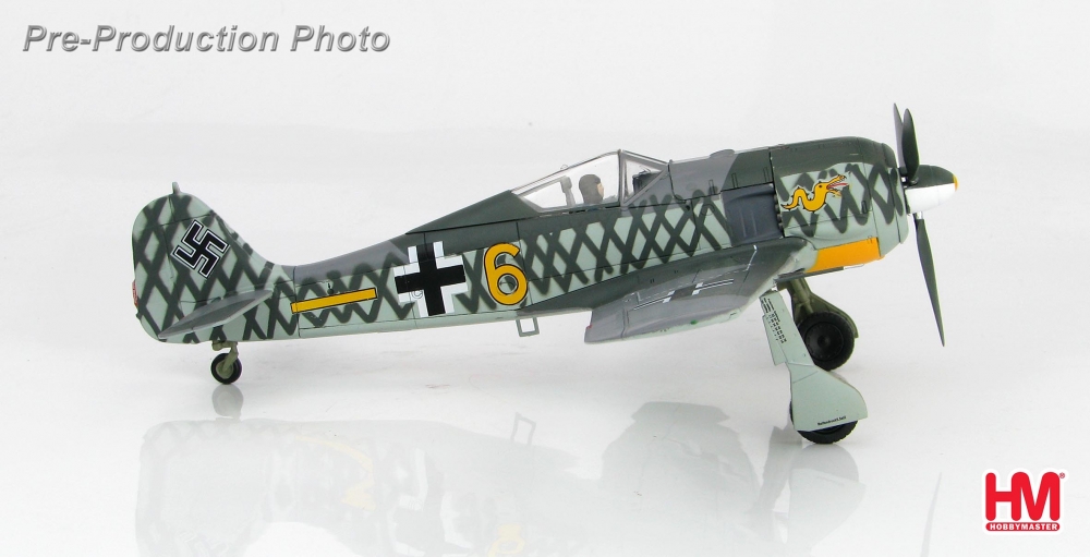 Hobby Master 1:48 Fw 190A Luftwaffe 6.//JG 1 Wolfgang Leonhardt Yellow 6